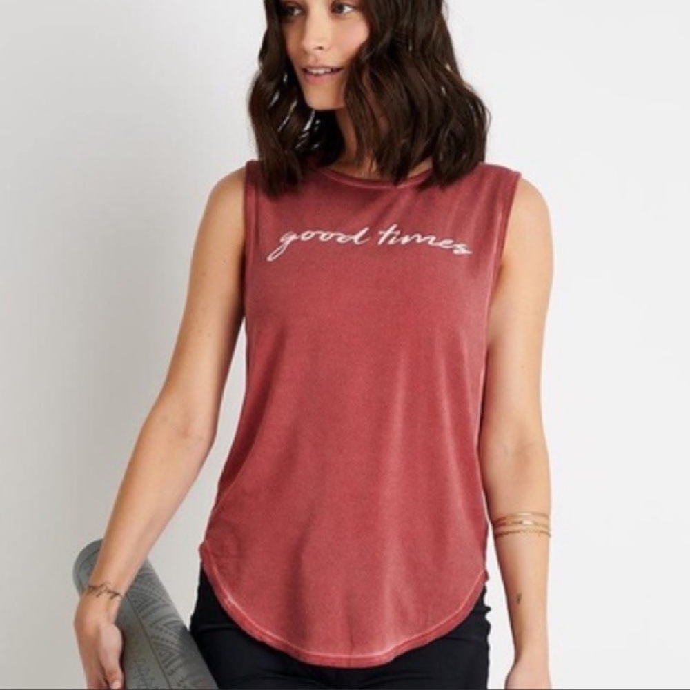 good hYOUman Good Times Washed Red Sassy Tie Back Tank Top